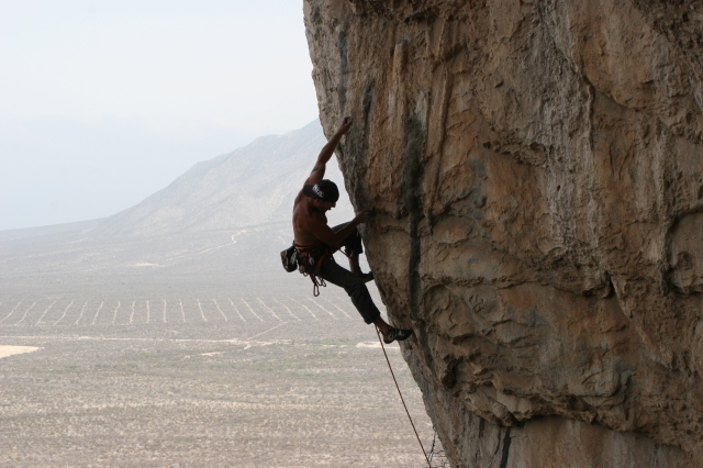 Rock Climbing many years ago in a remote part of Mexico called Culo De Gato...